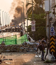 The State Department has ordered the departure of all non-emergency US government personnel and their family members from Myanmar. Anti-coup protesters are shown in Yangon, Myanmar Wednesday, March 17, 2021.
Mandatory Credit:	AP