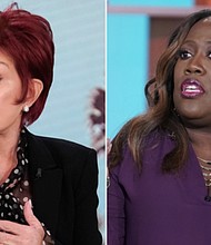 Sheryl Underwood (right) is sharing her thoughts about co-host Sharon Osbourne leaving "The Talk" after their fiery debate.
Mandatory Credit:	CBS