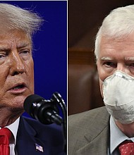 Former President Donald Trump on April 7endorsed Rep. Mo Brooks' campaign for US Senate in Alabama.
Mandatory Credit:	AFP/Getty Images