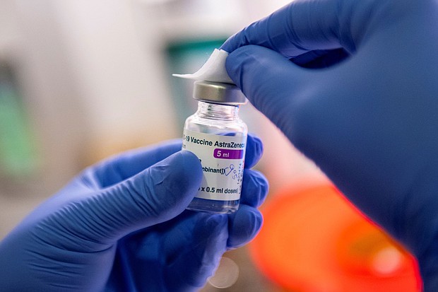 The safety committee of the European Medicines Agency (EMA) has found that the Oxford-AstraZeneca Covid-19 vaccine can cause unusual blood clots with low blood platelets, but stresses the overall benefits of the vaccine in preventing coronavirus outweigh the risks of side effects.
Mandatory Credit:	Lennart Preiss/AFP/Getty Images