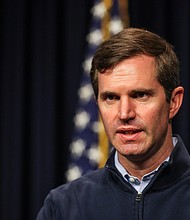 Kentucky Democratic Gov. Andy Beshear, seen here in 2020, signed a bipartisan-supported bill into law on April 7 that expanded voting access.
Mandatory Credit:	Matt Stone/Courier Journal/USA TODAY NETWORK/Reuters