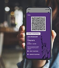 New York state is using IBM's Excelsior Pass for entrance to some events and businesses.
Mandatory Credit:	New York State