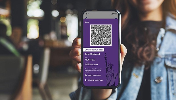 New York state is using IBM's Excelsior Pass for entrance to some events and businesses.
Mandatory Credit:	New York State