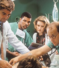 The cast of "ER" will reunite on "Stars In The House" for a special Earth Day episode for Waterkeeper Alliance, producers Seth Rudetsky and James Wesley have announced. George Clooney, Eriq La Salle, Sherry Stringfield and Anthony Edwards are seen in this image from Season 1 of the show.
Mandatory Credit:	©NBC/Courtesy Everett Collectio/©NBC/Courtesy Everett Collectio