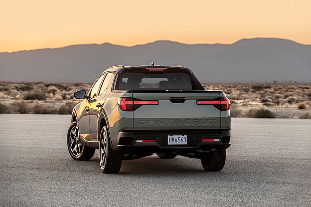 The Hyundai Santa Cruz is for people who might use an SUV,  but want a cargo area that can be easily cleaned out.
Mandatory Credit:	Drew Phillips/Hyundai