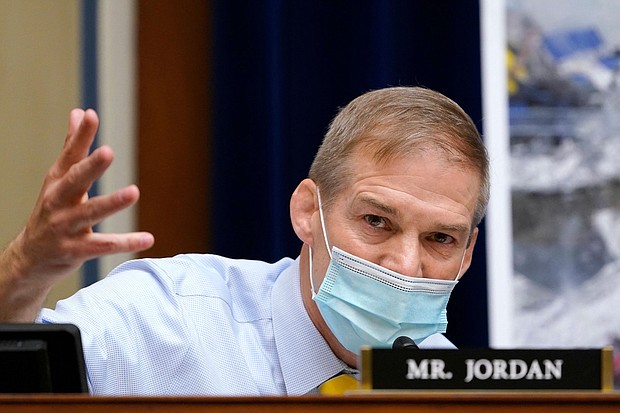 Republican Rep. Jim Jordan and the nation's top infectious disease expert Dr. Anthony Fauci got into a heated exchange Thursday over the country's Covid-19 mitigation measures, which ended with Democratic Rep. Maxine Waters telling Jordan to "shut your mouth." Jordan is shown here on Capitol Hill in Washington, DC, April 15, 2021.
Mandatory Credit:	SUSAN WALSH/AFP/POOL/Getty Images