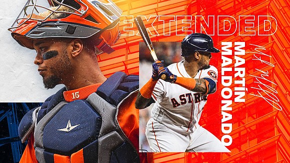 The Astros and catcher Martin Maldonado have agreed to a one-year contract extension, General Manager James Click announced today.