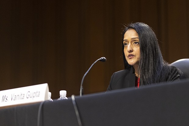 The Senate narrowly voted to advance the nomination of President Joe Biden's nominee to be associate attorney general, Vanita Gupta, setting up a final vote expected later Wednesday despite fierce opposition from most Republican senators.
Mandatory Credit:	Ting Shen/Bloomberg/Getty Images