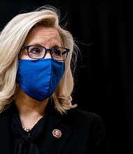 Rep. Liz Cheney, a top House Republican who voted to impeach Donald Trump earlier this year, said April 26 that it should be up to the Justice Department on whether to charge the former president for anything related to his actions on January 6.
Mandatory Credit: Erin Schaff/Pool/Getty Images
Dateline: Washington, DC,