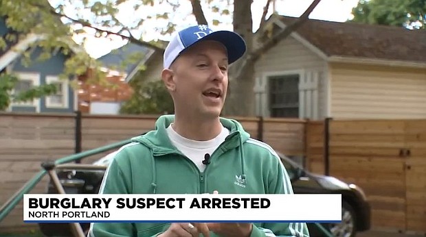 Matt Kurowski describes how men on skateboards helped trip up a burglary suspect and hold him until police arrived.
Mandatory Credit:	KPTV