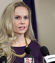 Kelly Tshibaka, a Republican Senate candidate seeking to challenge Alaska Sen. Lisa Murkowski in 2022, once wrote in support of an "ex-gay" Christian organization that promoted discredited "conversion therapy" and said that homosexuality was caused by "sexual molestation during childhood."
Mandatory Credit:	Mark Thiessen/AP