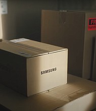 Caption:	In a teaser video leading up to the Samsung "Unpacked" event on April 28, a package with a Galaxy label is transported in a van.
Mandatory Credit:	Samsung/YouTube