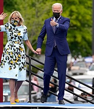 President Joe Biden and first lady Jill Biden are visiting an elementary school and community college in Virginia on May 3 to promote his sweeping economic proposals and how they would benefit schools if signed into law.
Mandatory Credit:	Evan Vucci/AP