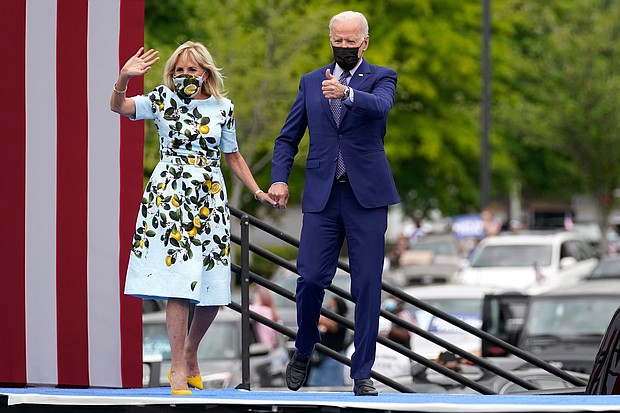 President Joe Biden and first lady Jill Biden are visiting an elementary school and community college in Virginia on May 3 to promote his sweeping economic proposals and how they would benefit schools if signed into law.
Mandatory Credit:	Evan Vucci/AP