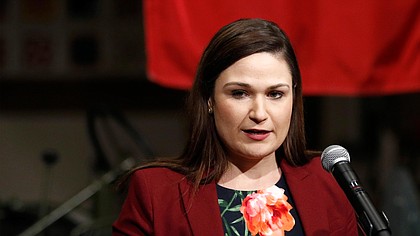 In a push to galvanize young Democrats to run for office, a political action committee focused on electing young, down-ballot candidates in swing districts announced May 3 a national campaign to support 50 millennial and Gen Z candidates under the age of 45 ahead of the 2022 midterm elections. Abby Finkenauer is a part of the group's leadership council.
Mandatory Credit:	Patrick Semansky/AP