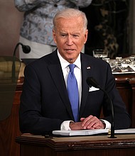 The Biden administration will raise the refugee ceiling to 62,500 people this fiscal year. Biden is shown in the House chamber of the U.S. Capitol April 28, 2021 in Washington, DC.
Mandatory Credit:	Chip Somodevilla/Getty Images