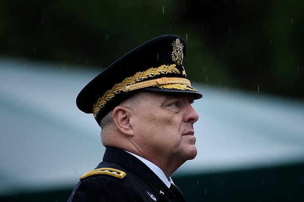 Chairman of the Joint Chiefs Gen. Mark Milley said he is open to the idea of changes to the Uniform Code of Military Justice (UCMJ) and removing the chain of command from involvement in sex assault investigations. Milley is shown at Fort Myer on September 30, 2019.
Mandatory Credit:	Brendan Smialowski/AFP/Getty Images