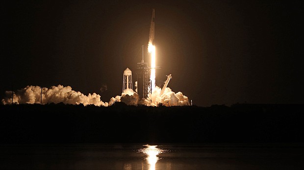 Four astronauts are preparing to return home from a record-breaking mission. This image shows a SpaceX Falcon 9 rocket lifting off from the Kennedy Space Center in Florida on November 15, 2020.
Mandatory Credit: Gregg Newton/AFP/Getty Images
