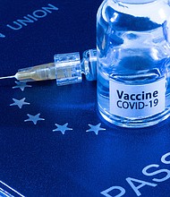 "Vaccine passports" could pave the way for relaxed restrictions on external EU borders.
Mandatory Credit:	JOEL SAGET/AFP/AFP via Getty Images