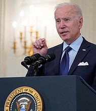 President Joe Biden on May 5 is set to promote the newly launched Restaurant Revitalization Fund, which was established to help struggling restaurants and other eligible businesses keep their doors open during the coronavirus pandemic, according to a White House official.
Mandatory Credit:	Evan Vucci/AP