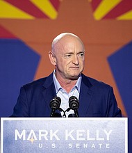 The campaign arm for Senate Republicans is set to launch a multi-media ad campaign targeting incumbent Democratic freshman Sen. Mark Kelly over his stance on immigration, a sign that Arizona could be one of the most important battlegrounds in the 2022 midterm elections.
Mandatory Credit:	Courtney Pedroza/Getty Images