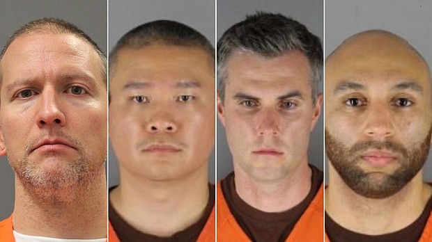A federal grand jury has indicted four former Minneapolis police officers in connection with the death of George Floyd, alleging the officers violated Floyd's constitutional rights.
Mandatory Credit:	MN Dept of Corrections/Hennepin County Sheriff's Office
