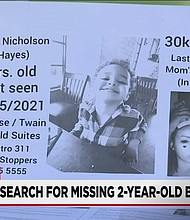 A group of volunteers on Saturday helped search for 2-year-old Amari Nicholson, who was reported missing on May 5..
Mandatory Credit:	KVVU