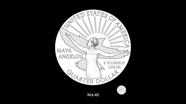 Maya Angelou will be featured on the backs of quarters starting in 2022.
Mandatory Credit:	United States Mint