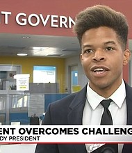 Zachary Johnigan said he overcame a difficult childhood to become student body president at the College of Southern Nevada.
Mandatory Credit:	KVVU