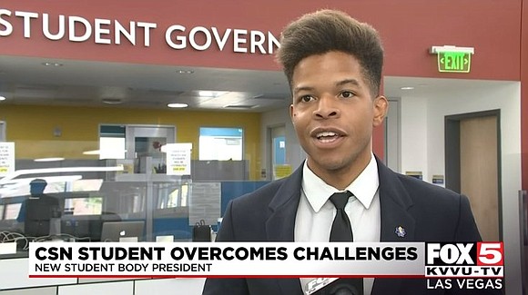 College of Southern Nevada's new student body president shared obstacles he had to overcome to invest in his education.