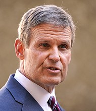 Tennessee Gov. Bill Lee signed a so-called controversial bathroom bill into law Friday, according to the state General Assembly website, prompting criticism from those who say the bill is discriminatory toward transgender individuals. Lee is shown speaking to reporters on Tuesday, January 19, 2021, in Nashville, Tennessee.
Mandatory Credit:	Mark Humphrey/AP