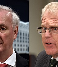 Former acting Secretary of Defense Christopher Miller (right) is expected to tell Congress May 12 that he was concerned sending US troops to Capitol on January 6 would have encouraged the conspiracy of a possible "military coup," according to his prepared testimony obtained by CNN.
Mandatory Credit:	Getty