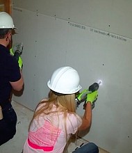 A house that is being almost entirely built by women will go to a deserving veteran.
Mandatory Credit:	WABC