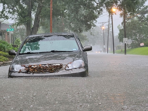 This car was submerged within 45 minutes, Lake Charles resident Derek Williams said.
Mandatory Credit:	Courtesy Derek Williams