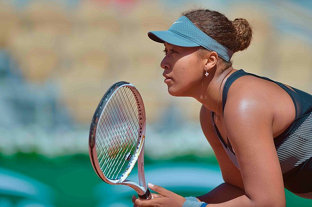 Osaka defeated Romania's Patricia Maria Tig in straight sets at the French Open on Sunday.
Mandatory Credit:	Franck Castel/MPP/SIPA