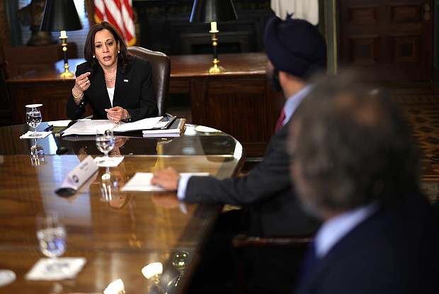 President Joe Biden announces Vice President Kamala Harris will lead his administration's efforts on voting rights in a speech on the Tulsa Race Massacre in Oklahoma. Pictured,  Vice President Kamala Harris on May 27 in Washington, DC.
Mandatory Credit:	Alex Wong/Getty Images North America/Getty Images
