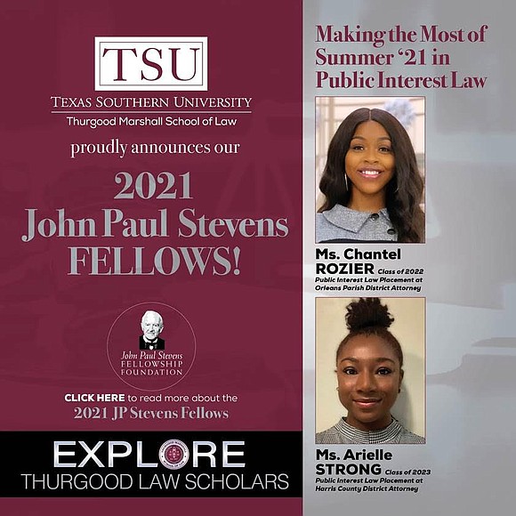 Thurgood Law congratulates rising 3L, Ms. Chantel Rozier (Class of ’22) and rising 2L, Ms. Arielle Strong (Class of ’23), …