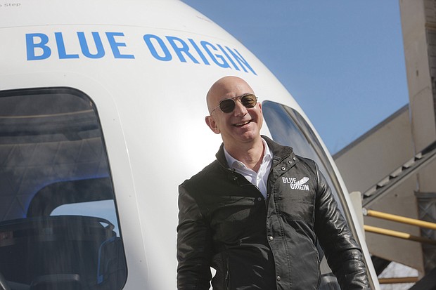 Jeff Bezos will be flying to space on the first crewed flight of the New Shepard, the rocket ship made by his space company, Blue Origin.
Mandatory Credit:	Matthew Staver/Bloomberg/Getty Images