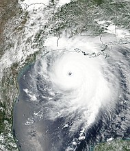 As Hurricane Laura charged through the Gulf of Mexico in mid-August last year, Houstonians feared the worst. However, three days out, forecasters zeroed in on a Louisiana landfall.
Mandatory Credit:	NASA Worldview