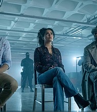 Ryan Reynolds, Salma Hayek and Samuel L. Jackson appear in 'The Hitman's Wife's Bodyguard.'
Mandatory Credit:	David Appleby