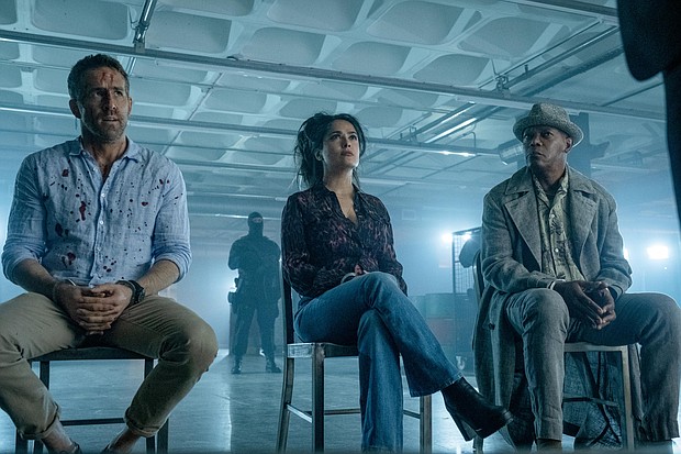 Ryan Reynolds, Salma Hayek and Samuel L. Jackson appear in 'The Hitman's Wife's Bodyguard.'
Mandatory Credit:	David Appleby