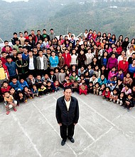 The head of the Ziona family, pictured here n January 30, 2011 in India, has died at the age of 76 and he leaves behind 38 wives and 89 children.
Mandatory Credit:	Richard Grange/Barcroft India/Getty Images