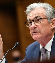 Jerome Powell, chairman of the U.S. Federal Reserve, speaks during a House Select Subcommittee on the Coronavirus Crisis hearing in Washington, D.C., U.S., on Sept. 23, 2020. The Fed expects to raise interest rates in 2023, according to new economic projections.
Mandatory Credit:	Kevin Dietsch/UPI/Bloomberg/Getty Images
