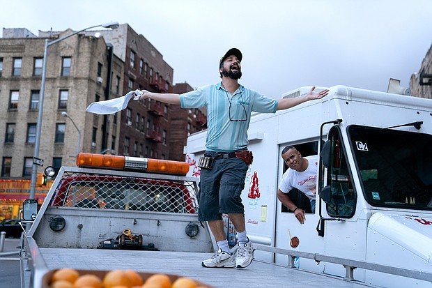 Lin-Manuel, left, and Chris Jackson in a scene from “In the Heights.”