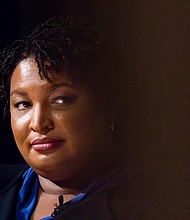 Stacey Abrams praised West Virginia Sen. Joe Manchin's proposed changes to voting rights legislation.
Mandatory Credit: Elijah Nouvelage/The Washington Post/Getty Images