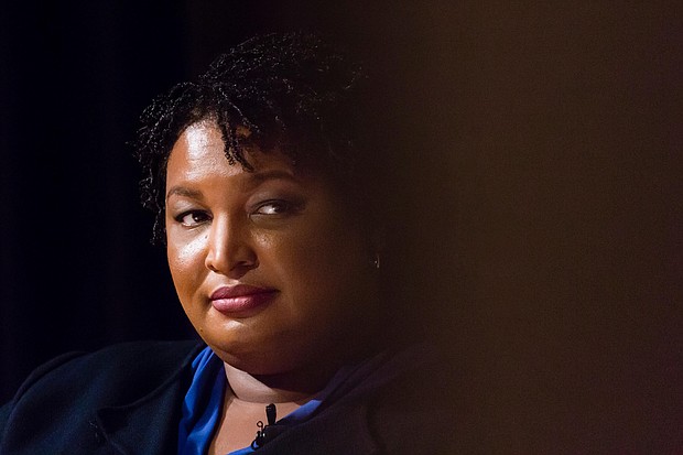 Stacey Abrams praised West Virginia Sen. Joe Manchin's proposed changes to voting rights legislation.
Mandatory Credit:	Elijah Nouvelage/The Washington Post/Getty Images