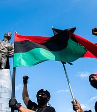 Protestors commemorate Juneteenth in New York on June 19, 2020.
Mandatory Credit:	Michael Noble Jr./Getty Images