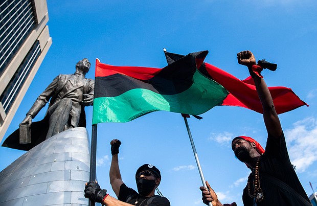 Protestors commemorate Juneteenth in New York on June 19, 2020.
Mandatory Credit:	Michael Noble Jr./Getty Images
