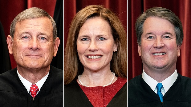 Chief Justice John Roberts, along with Justices Amy Coney Barrett and Brett Kavanaugh, are demonstrating their collective power.
Mandatory Credit:	Getty