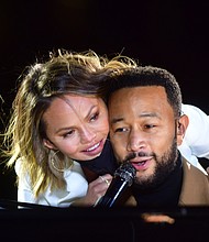 Singer John Legend said that his wife Chrissy Teigan is doing "great."
Mandatory Credit:	Mark Makela/Getty Images